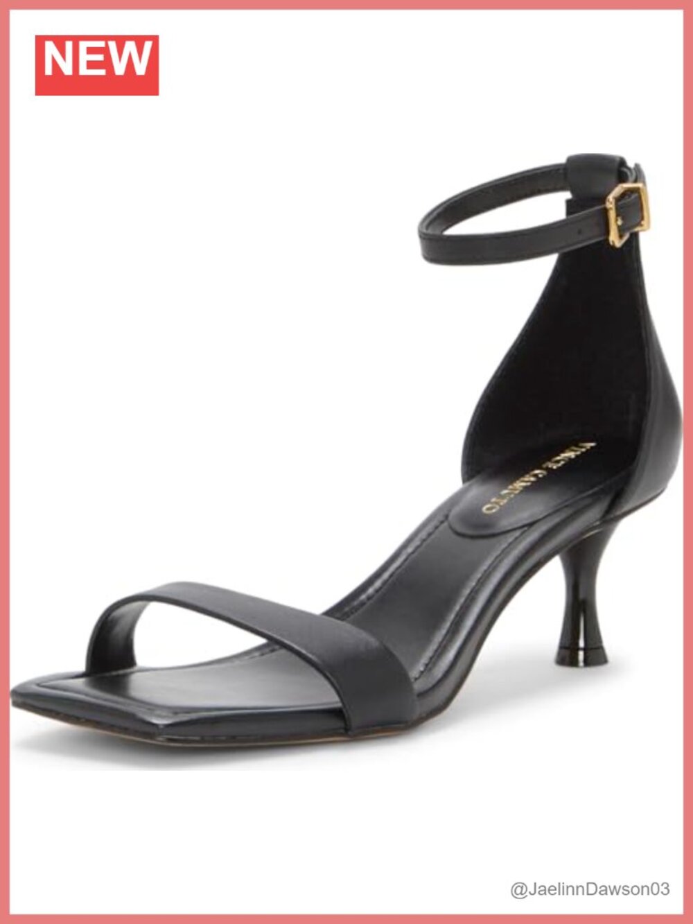 Vince Camuto Vinkely Kitten Heel Sandals Women's Leather Open Toe Slide